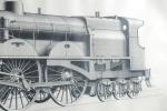 * DEVINAT. H. "Locomotive", dessin à l'encre de chine signé...
