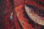 * CUILLERAT, Jean (1927-1998). "Composition sur fond rouge", huile sur...