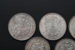 MONNAIES d'ARGENT (quatre) : 4 x 50 francs Hercule et...