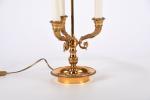 LAMPE bouillotte en bronze et tôle. Moderne. H. 65 cm