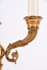 LAMPE bouillotte en bronze et tôle. Moderne. H. 65 cm