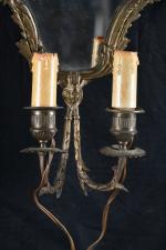 APPLIQUES réflecteurs (paire d') en bronze à deux lumières. XIXème...