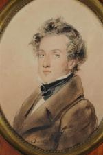 GRENIER, vers 1830. "Monsieur CADEOT" portrait de jeune homme de...