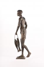 de SOOS Marine, (1967-) "Retour de pêche", Bronze à patine...