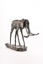 REINHAREZ Magdalena (1924-2012), Éléphant, sculpture en bronze à patine brun-vert...