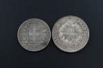MONNAIES d'ARGENT : 2 x 50 francs Hercule ; 3...