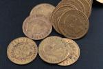 MONNAIES d'OR (x 22) : 10 francs français, XIXème siècle....