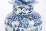 CHINE, XIXème siècle - Paire de potiches couvertes balustres en...