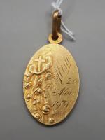 Médaille de sainte Thérèse double face OR gravée au dos...