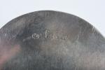BOITE circulaire en argent 800 millièmes à décor repoussé de...
