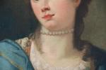 ECOLE du XVIIIème siècle. "Portrait de jeune fille au collier...