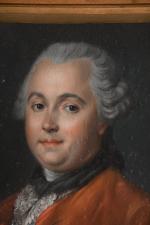 ECOLE FRANCAISE du XVIIIème siècle. "Portrait d'homme à la veste...
