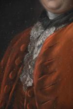 ECOLE FRANCAISE du XVIIIème siècle. "Portrait d'homme à la veste...