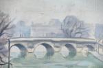 MISRAKI, Joseph (1895-?). Vue des quais de Seine à Paris,...
