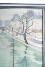 MISRAKI, Joseph (1895-?). Vue des quais de Seine à Paris,...
