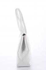 LONGCHAMP, modèle Roseau, sac façon croco blanc, avec tote bag....
