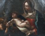 ECOLE GENOISE du XVIIème siècle. Le sommeil de l'Enfant Jésus...