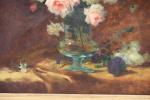 ECOLE FRANCAISE du XIXème siècle. Bouquet de roses dans un...