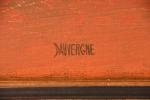 DAUVERGE Christian (1948). Ferme Africaine, Acrylique sur toile signée en...