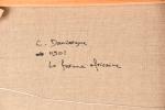 DAUVERGE Christian (1948). Ferme Africaine, Acrylique sur toile signée en...