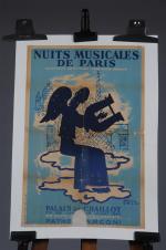 AFFICHE "Nuit musicale de Paris", ill. Colin, Palais de Chaillot...