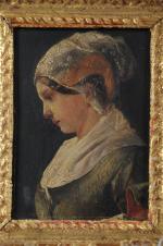ECOLE FRANCAISE du 19ème siècle. Portrait de femme au voile...