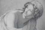 ECOLE FRANCAISE du 19ème siècle. Femme regardant derrière son épaule....