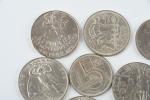 Lot Tchécoslovaquie dont commémoratives (12 monnaies) : 5 K, 20...