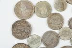 Suisse - Lot monnaies en argent dont : 5 F...