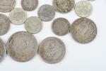 Suisse - Lot monnaies en argent dont : 5 F...