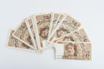 LOT de 50 Billets 100 Francs Delacroix - Etat d'usage