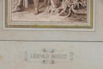 ROBERT, Leopold (17944-1835). Brigand à l'affût. Lavis d'encre signé en...