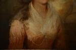 ECOLE ANGLAISE du 18ème siècle. "Portrait de femme", huile sur...