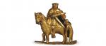STATUETTE "Saint Martin à cheval", bronze doré, vers 1500/1550. H....
