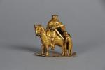 STATUETTE "Saint Martin à cheval", bronze doré, vers 1500/1550. H....