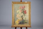 FURCY DE LAVAULT, Albert Tibule (1847-1915). Bouquet fleuri. Huile sur...
