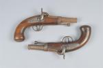 PISTOLETS (paire de) d'Officier de Gendarmerie, modèle 1836. Canons rayés,...