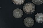 MONNAIES d'ARGENT : 3 x 50 francs Hercule ; 6...