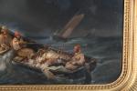 ECOLE FRANCAISE du XIXème siècle, pêcheurs dans la tempête, huile...