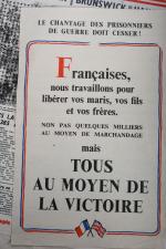 (GUERRE DE 1939-45). 
Lot de journaux, tracts et affichettes dont:...