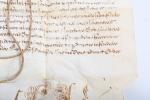 (BULLE DU PAPE CLEMENT VIII)
Bulle papale manuscrite sur parchemin, complète...