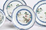 CHINE, fin du XVIIIème siècle. Suite de plats en porcelaine...