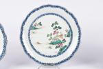 CHINE, fin du XVIIIème siècle. Suite de plats en porcelaine...