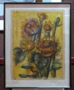 PRIKING, Franz (1929-1979). "Les tournesols", lithographie en couleurs, signée au...