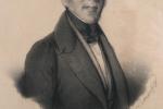 DEMOUSSY, Augustin-Luc (1809-1880). Portrait d'homme. Dessin à la pierre noire...