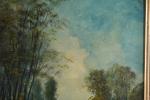 ECOLE FRANCAISE du XIXème siècle. Paysage champêtre de rivière aimée...