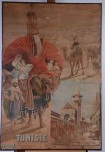 ALESI, Hugo (d') (1849-1906). Affiche TUNISIE La samaritaine, Tableau scolaire....