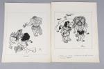 LELONG, B, (20ème siècle) Ensemble de caricatures à l'encre de...