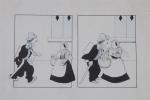RABIER, Benjamin (1869-1939). "Le homard". Dessin (quatre vignettes) à l'encre...