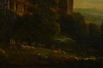 ECOLE FRANCAISE vers 1800, "Paysage d'Italie animé d'un berger" huile...
